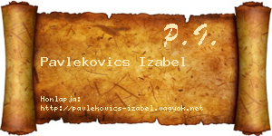 Pavlekovics Izabel névjegykártya